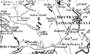 1794 Map of Tetlow Fold, Godley