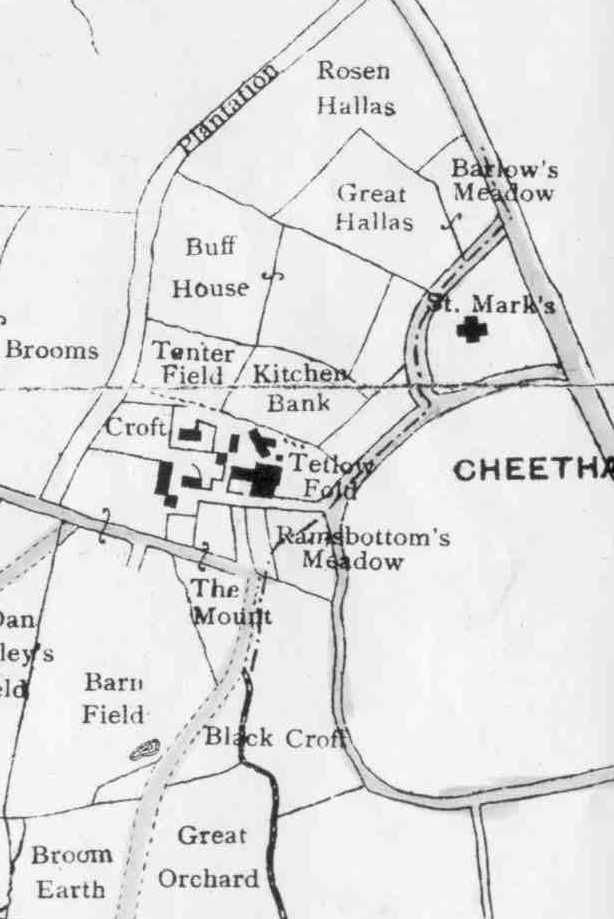 Estate Plan Map of Tetlow Fold, Cheetham