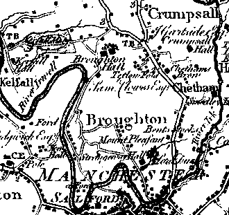 1786 Map of Tetlow Fold, Cheetham