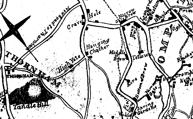 1817 Map of Tetlows Farm to the north of Oldham