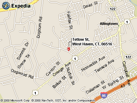 Street Map of Tetlow Street, West Haven