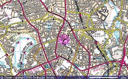OS Map of Tetlow Lane, Salford