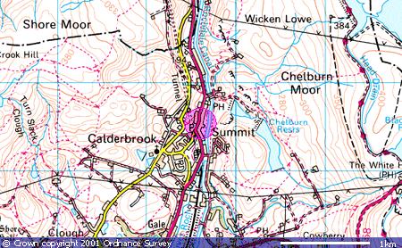 OS Map of Tetlow Yard, Calderbrook