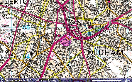 OS Map of Tetlow Street, Oldham