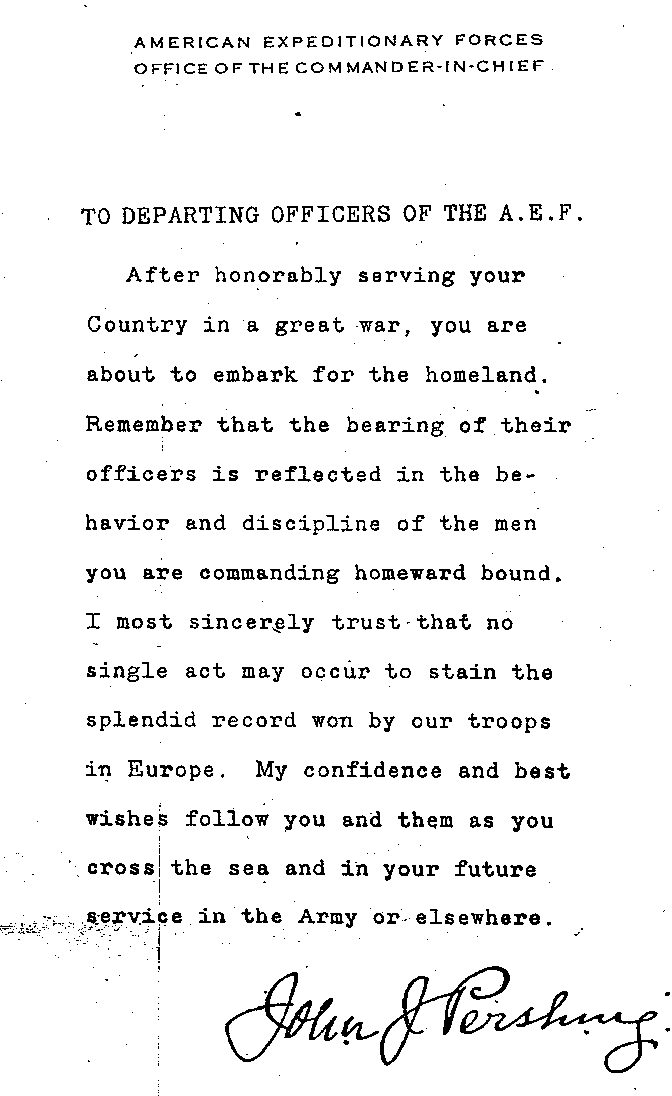 Pershing Letter