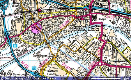 OS Map of Tetlow Grove, Eccles