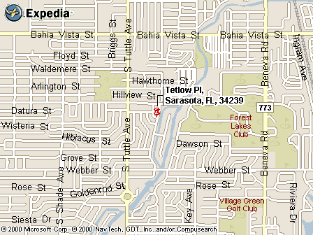 Street Map of Tetlow Place, Sarasota