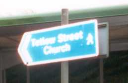 Pedestrian sign to Tetlow Street Church