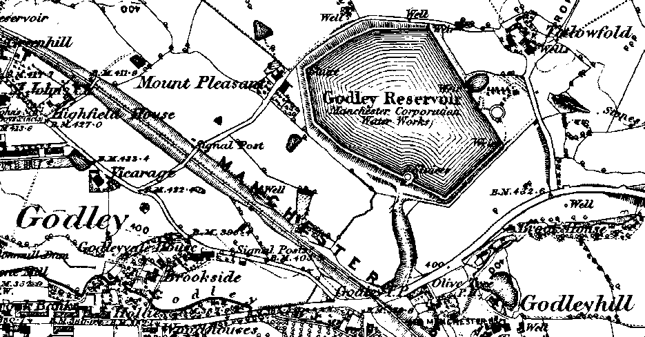 1882 Map of Tetlow Fold, Godley